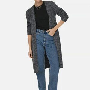 Jacqueline de yong maxi button gray sweater size xs